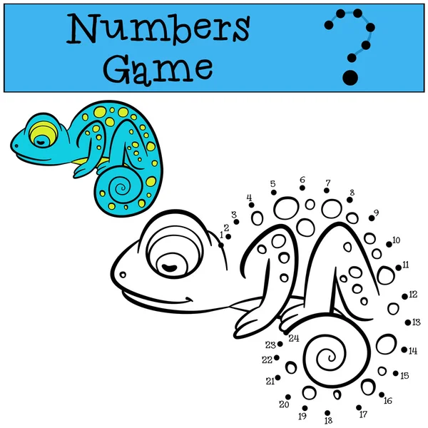 Juegos educativos para niños: Números juego. Pequeño lindo azul chame — Vector de stock