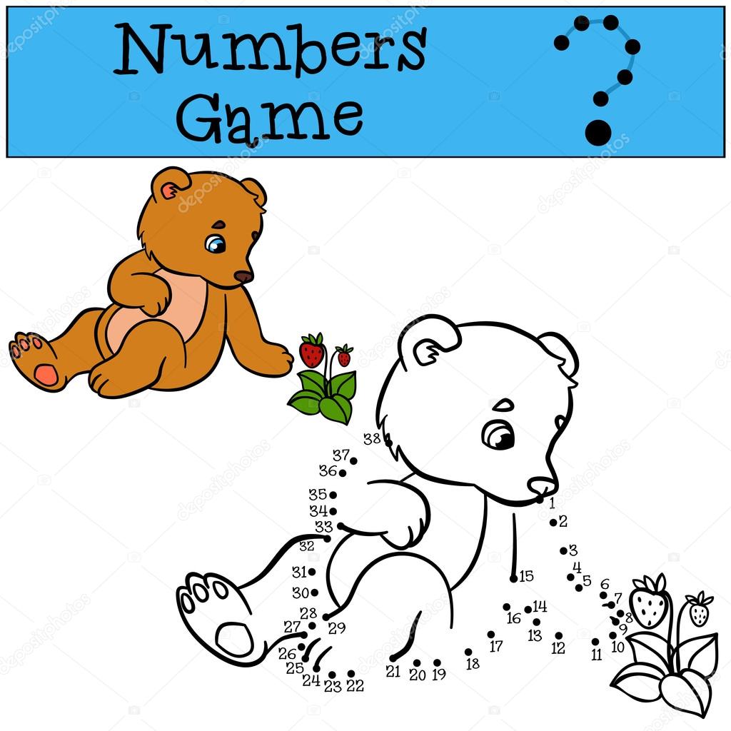 Jeux Educatifs Pour Les Enfants Jeu De Chiffres Petit Bebe Ours Mignon Image Vectorielle Par Ya Mayka C Illustration