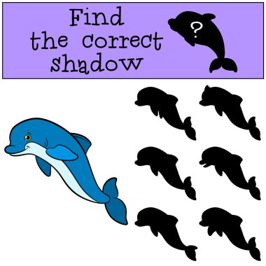 Çocuk Oyunları: doğru gölge bulmak. Sevimli küçük yunus SMI