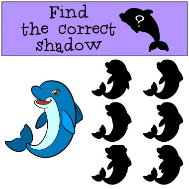 Çocuk Oyunları: doğru gölge bulmak. Sevimli küçük yunus SMI