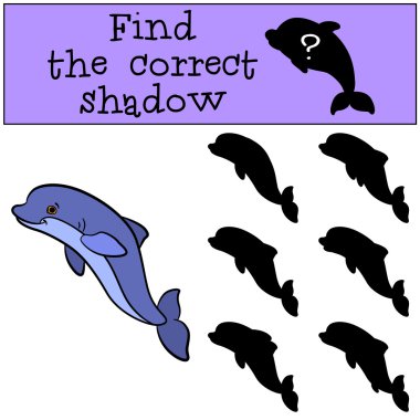 Çocuk Oyunları: doğru gölge bulmak. Sevimli küçük yunus SMI
