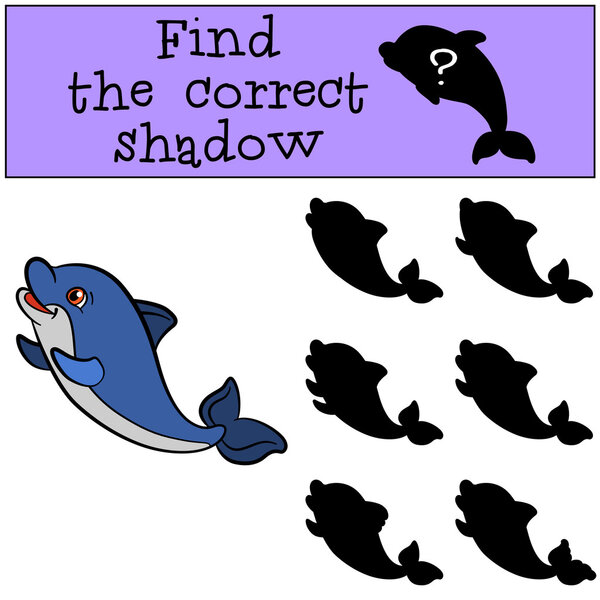 Детские игры: Найти правильную тень. Милые детеныши дельфинов
