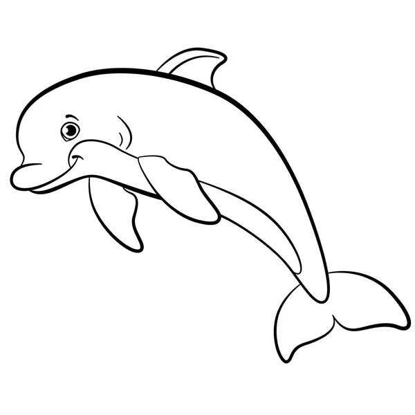 Colorear dibujos delfin imágenes de stock de arte vectorial | Depositphotos