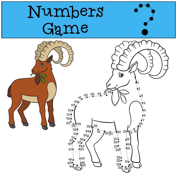 Образовательная игра: игра чисел с контуром. Симпатичный ибис . — стоковый вектор
