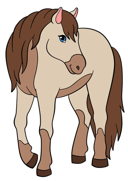 Zeichentrick-Nutztiere. Niedliches Pferd. — Stockvektor