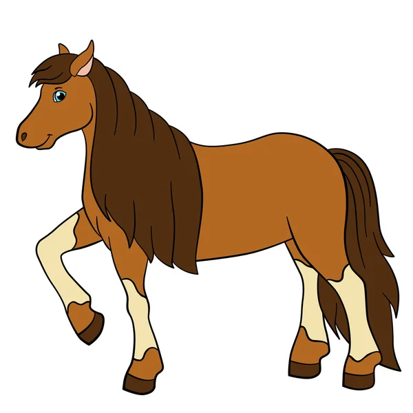 Animales de granja de dibujos animados. Lindo caballo . — Vector de stock