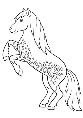 Boyama sayfaları. Çiftlik hayvanları. Güzel at.