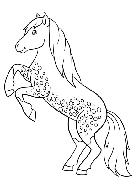 Coloring pages. Farm animals. Beautiful horse. — Stock Vector