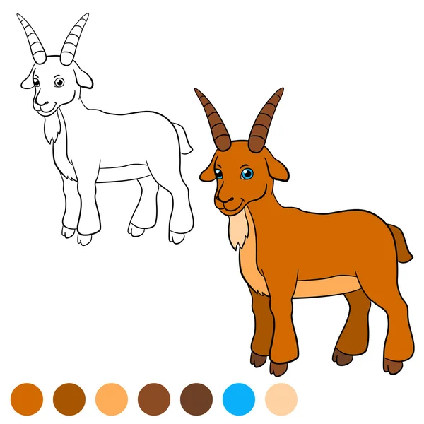 Boyama sayfası. Color Me: keçi. Keçi. — Stok Vektör