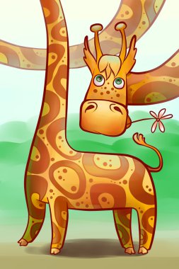 komik longnecked zürafa
