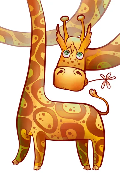 Funny longnecked giraff — Stockfoto