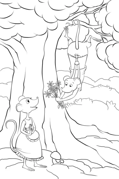 Myši inlove v lese — Stock fotografie