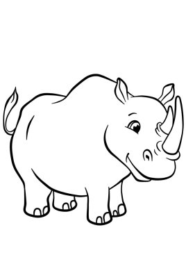 Rhino standin and smiling clipart