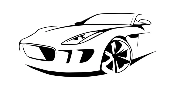 Sports car silhouette vector — Stock Vector