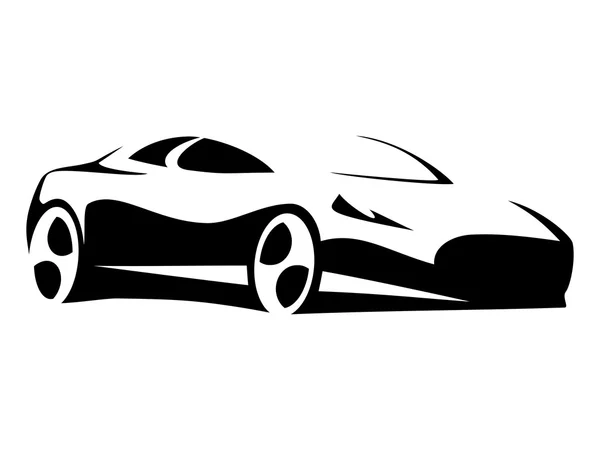 Silhouette voiture sport noir — Image vectorielle