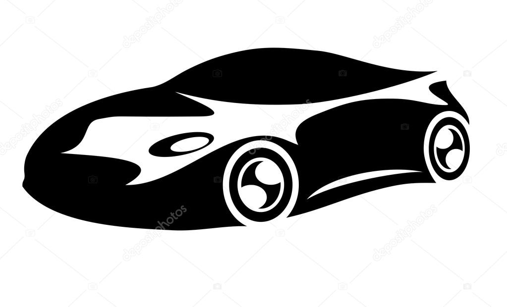 Silhouette of the car side view