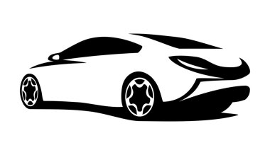 Silhouette tuning car clipart