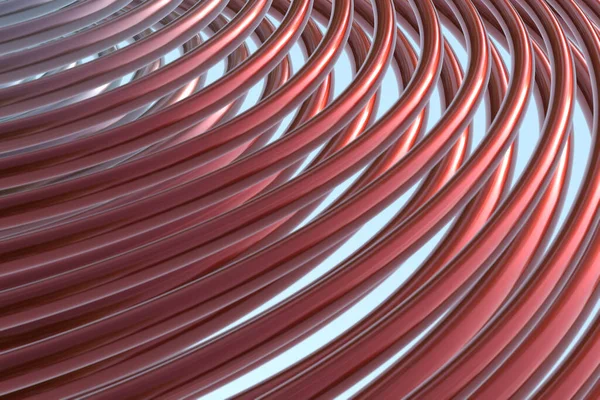 Metal spiral, krom, arkaplan, 3D render