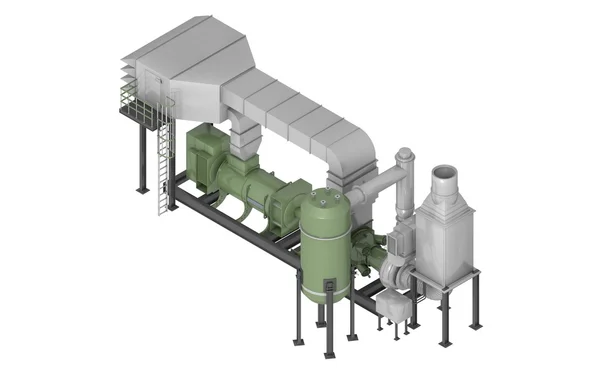 Turbina gazowa, w 3d — Zdjęcie stockowe