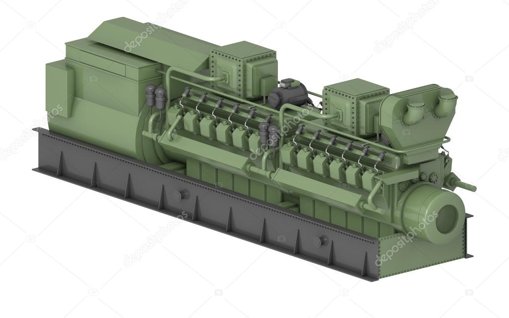 Gas-engine. In 3d