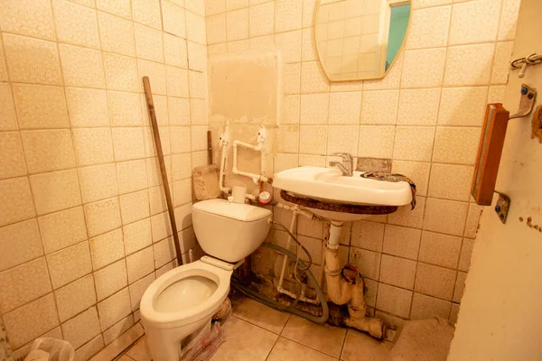 Dirty Old Toilet Special Atmosphere Everything Rusty Unusable — Stock Photo, Image