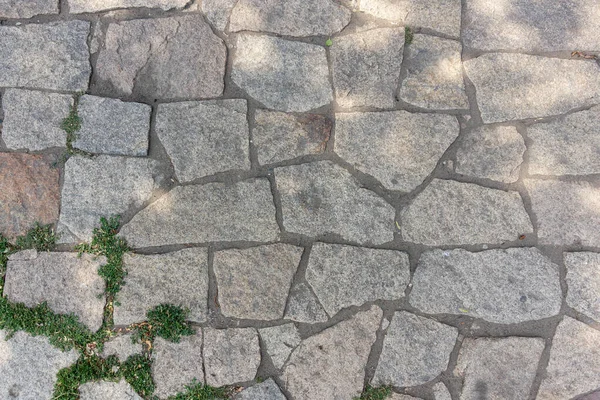 Kaldırımda Taş Döşeme Taşları Taştan Yapılmış Eski Bir Yol — Stok fotoğraf