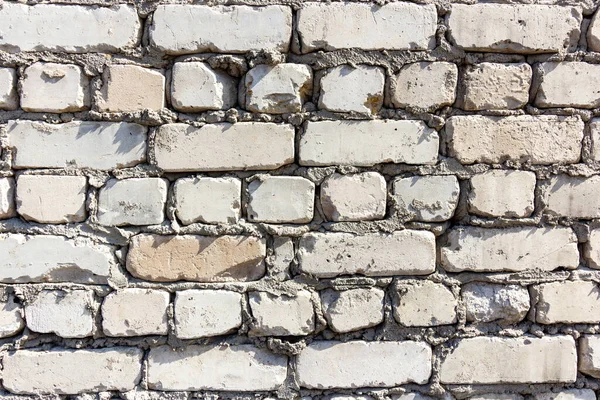 建設に使用される白いラフレンガの壁は クローズアップ撮影 — ストック写真