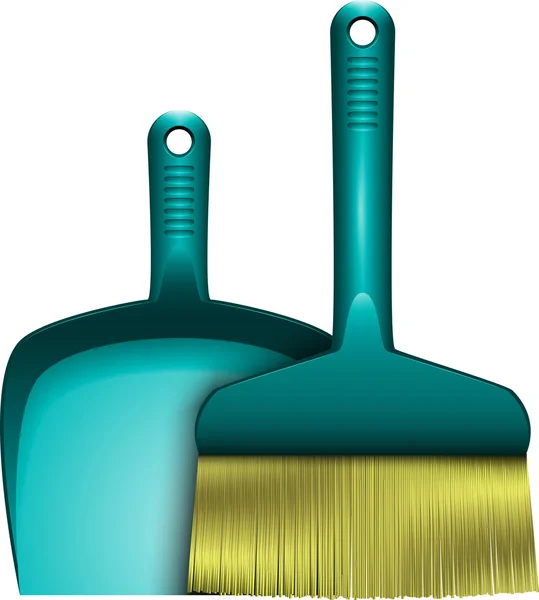 Dustpan and brush — Stock Vector