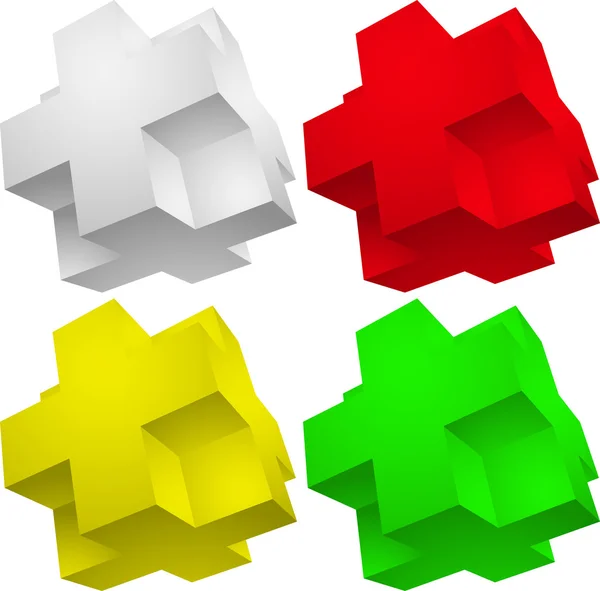 3D-element puzzel — Stockvector