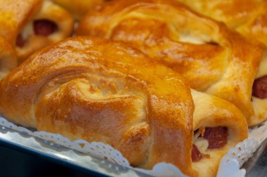 Altın hamur işi arka planda yakın plan defocus. Altın maya besin kaynağı