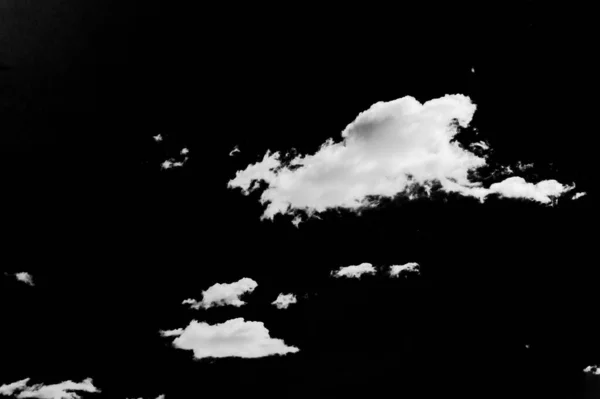 Mockup Nuvens Brancas Isolar Fundo Preto — Fotografia de Stock