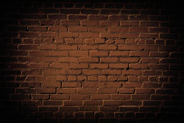 Dark Strong Vignetting Brick Wall Background High Contrast Focus Center — Fotografia de Stock