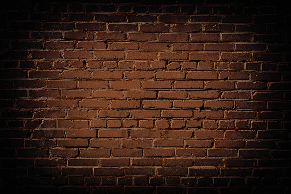 Dark Strong Vignetting Brick Wall Background High Contrast Focus Center — Stock Photo, Image