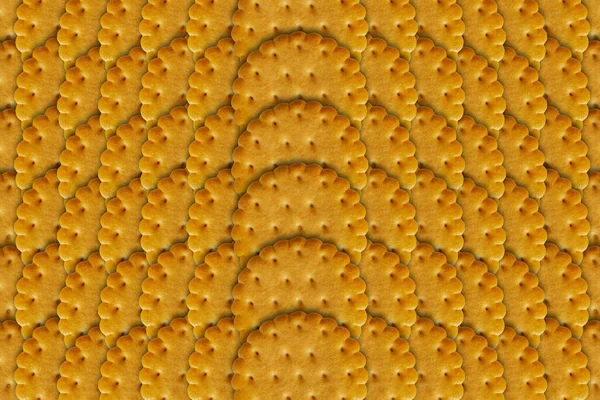 Fondo Abstracto Galletas Oro Dispuestos Plano Vista Superior Cerca — Foto de Stock