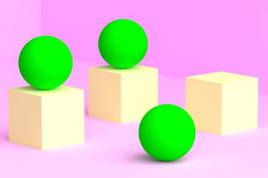 Küre küplerinin 3 boyutlu görüntüsü. Biri bir uçağa düştü.