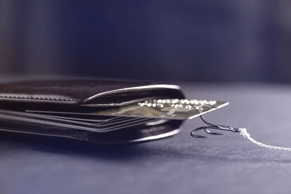 Fiskespökrok Tog Ett Kreditkort Min Plånbok Stöld Data Från Kreditkort — Stockfoto