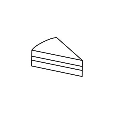 Kek vektör çizimi. Sevimli, basit bir el çizimi simgesi, siyah çizgili. İzole edilmiş.