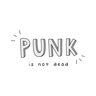 Serseri, ölü vektör illüstrasyon yazısı değildir. El yazısı punk mesajı, çıkartma. İzole edilmiş.