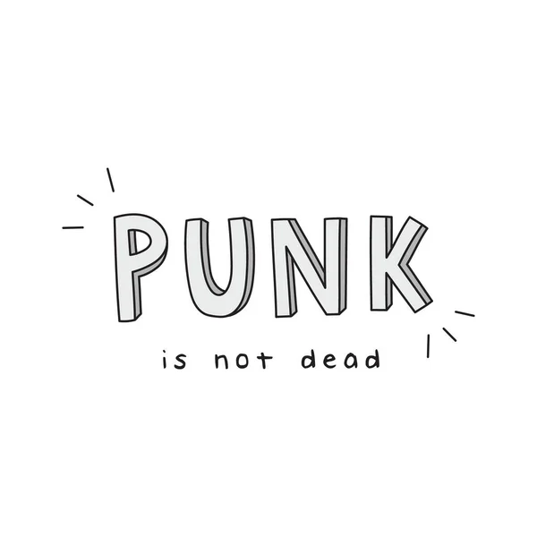 Punk Escritura Ilustración Vectorial Muerta Texto Punk Manuscrito Pegatina Aislado — Vector de stock