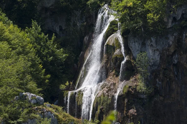 Sommer Blick auf schöne Wasserfälle in plitvice Seen Nationalpark, Kroatien — Stockfoto