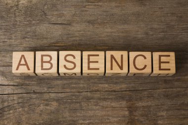 Devamsızlık kelime bir tahta küpleri