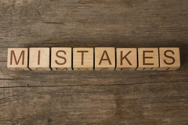 MISTAKES word written on wooden cubes — Stock Photo, Image