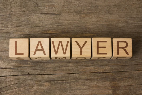 LAWYER word on wooden cubes — Stock Photo, Image