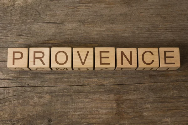 Provence text på trä kuber — Stockfoto