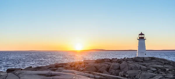 Peggys Cove deniz feneri günbatımı Panoraması