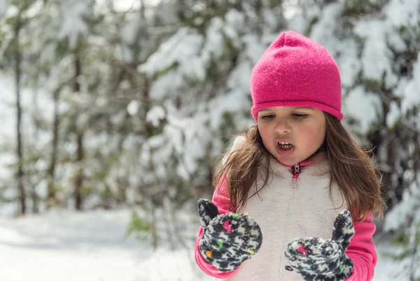 Portrait d'une petite fille en hiver — Photo