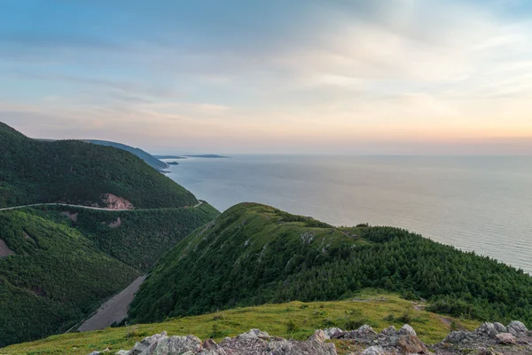 Panorama stezka vzhled off za soumraku — Stock fotografie