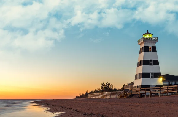 West point lighthouse vid solnedgången — Stockfoto