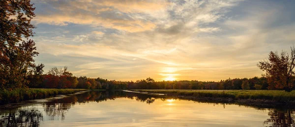 Panoramic view of sunset at Jakes landing Royalty Free Stock Images