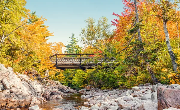 Bridge to Mary Ann Falls in the fall — Stock Photo, Image